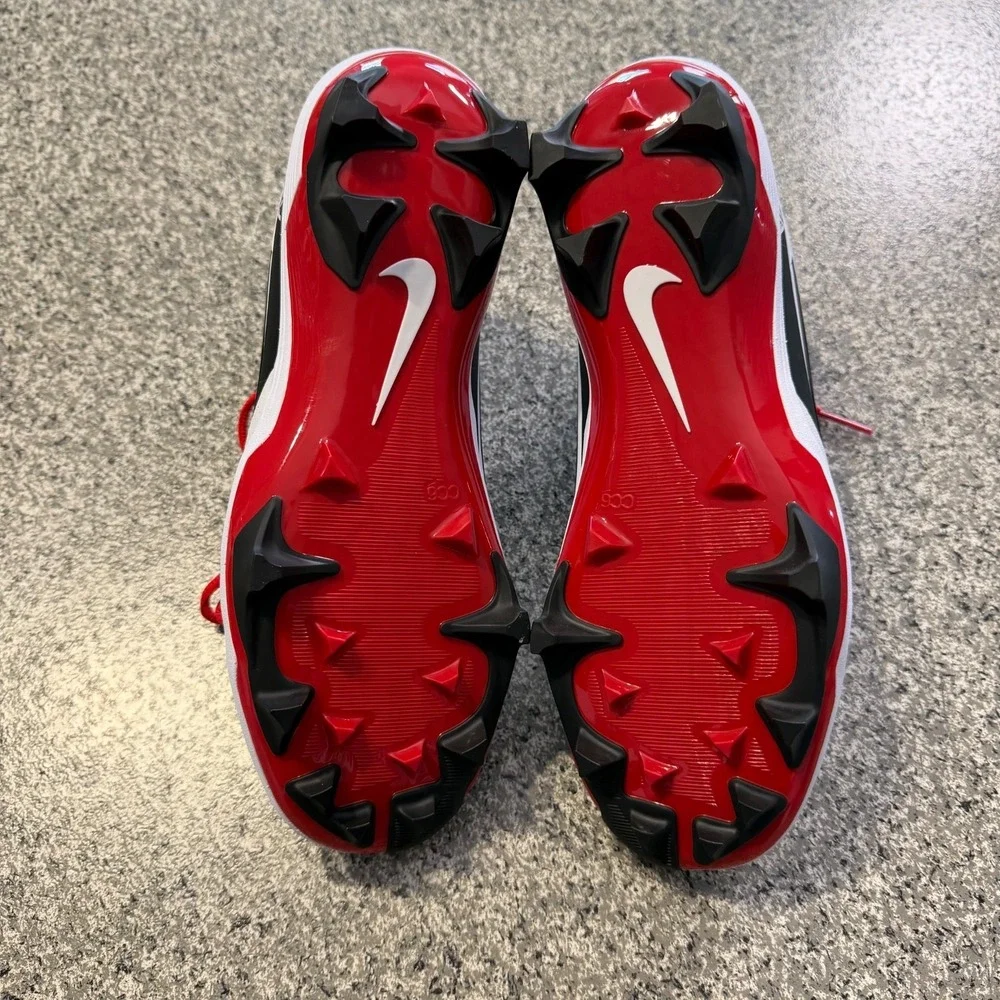 Nike Alpha Menace Strong Football Cleats Mens 10 II5139-102 White Red Bred